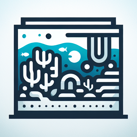 A logo for an all in one pico reef tank website, reflecting a modern and minimalist design with a focus on aquascaping and marine life.
